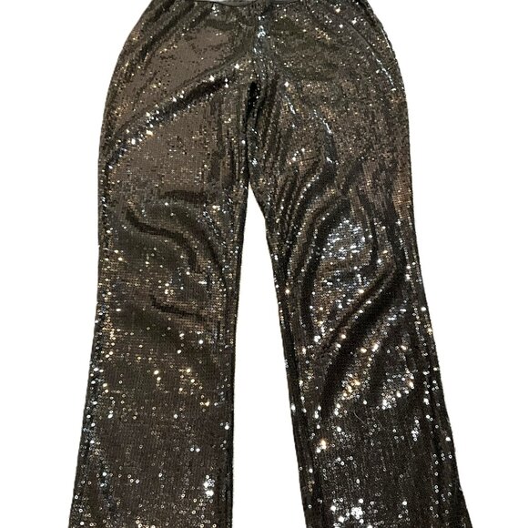 HAVE Black Sequin Pants - Size L- Made in China - Picture 1 of 6
